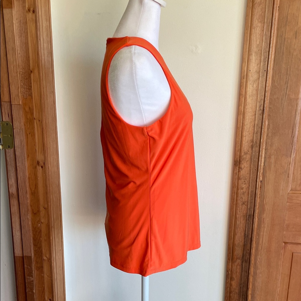 LAUREN RALPH LAUREN Bright Orange Sleeveless V-Neck Tank Top PM - Picture 11 of 16
